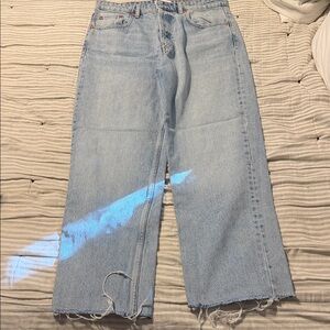 Zara Light Blue Wide Leg Jeans